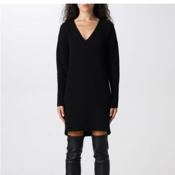 federica tosi Dresses & Skirts - FEDERICA TOSI Hooded Sweatshirt Dress w Satin